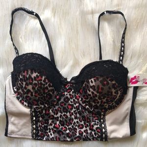 Leopard print Bralette Corset Bra Sz. 34 C